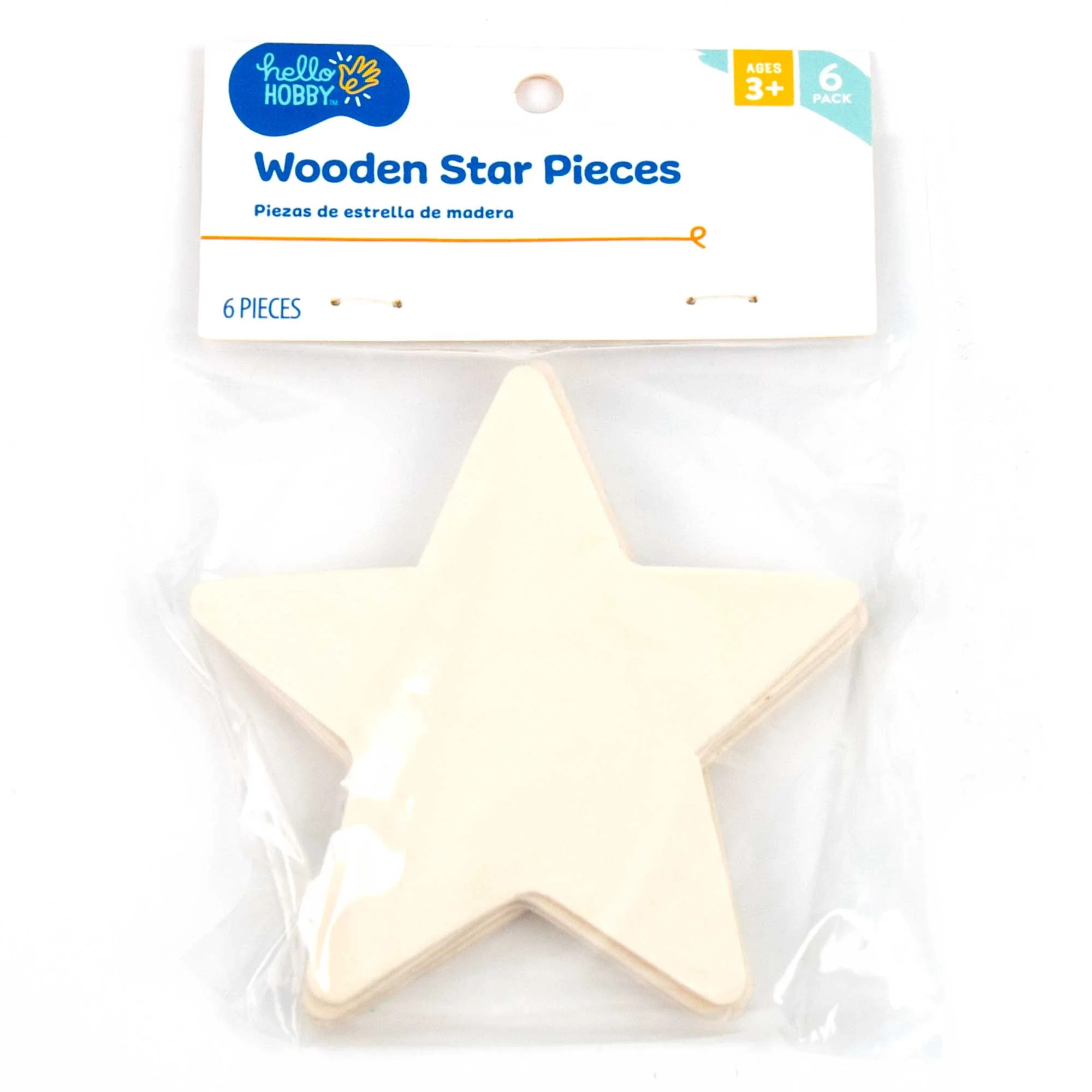 Hello Hobby Wooden Stars, 6-Pack, 0.07 lbs - Walmart.com | Walmart (US)