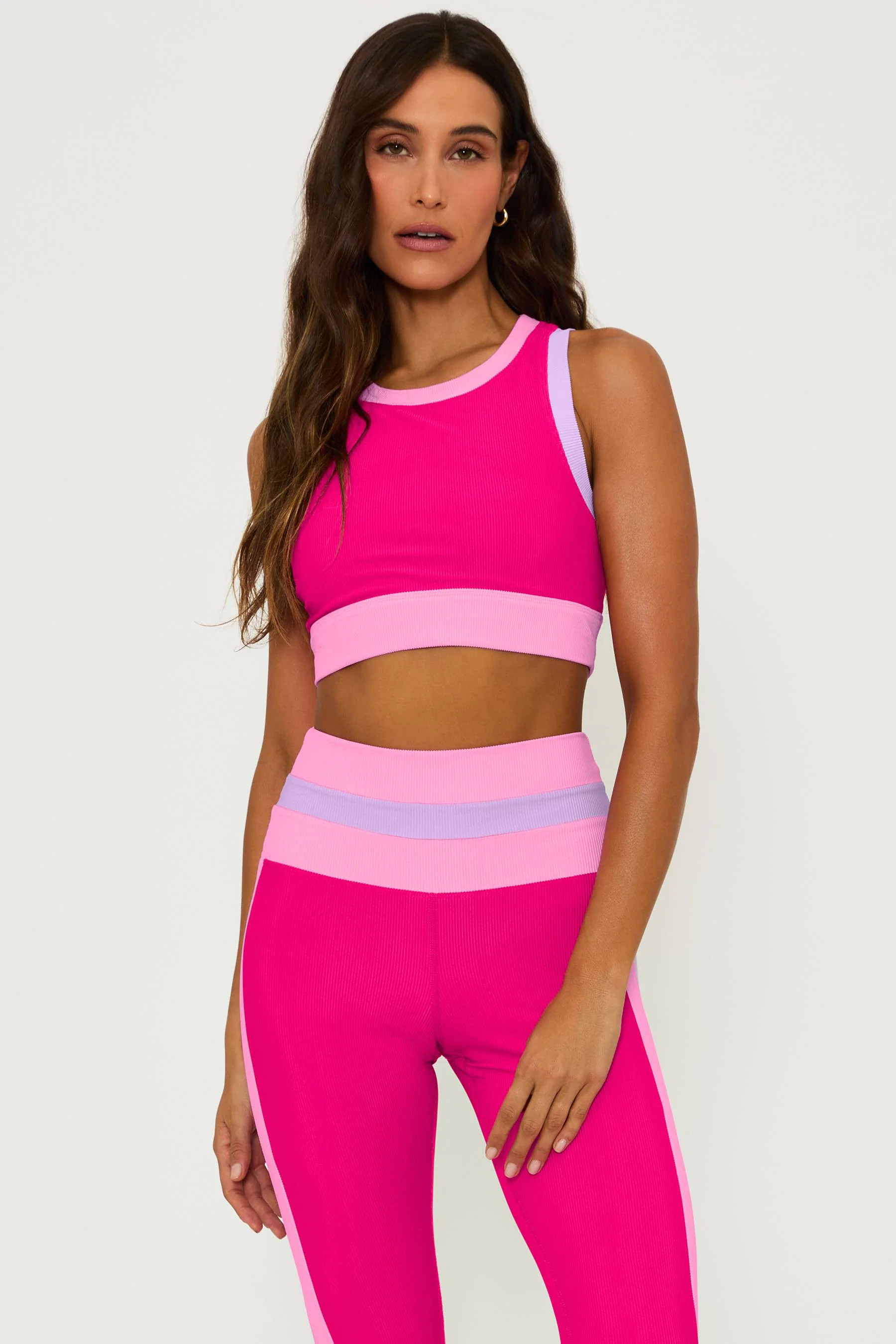 Gwen Top Raspberry Colorblock | Beach Riot