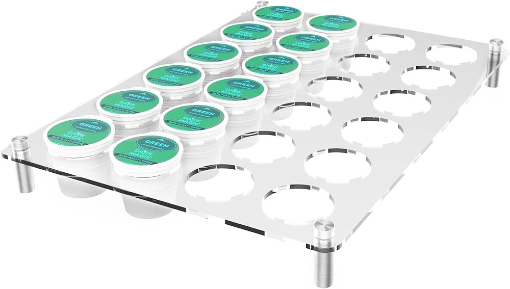 moonoom Flat Countertop Acrylic Coffee Pod Holder,Coffee Pod Organizer for K-cup, Coffee Pods Tra... | Amazon (US)