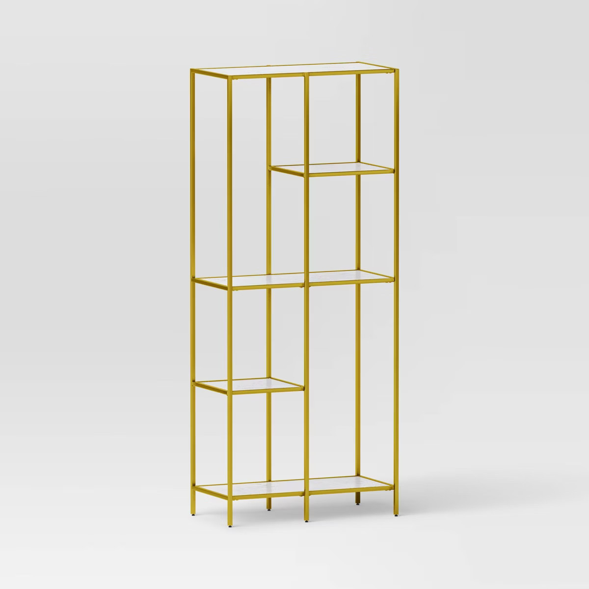 72" 3 Shelves Faux Marble and Metal Book Rack Gold - Threshold™ | Target