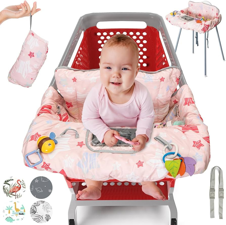 PILLANI Shopping Cart Cover for Baby, High Chair Cover for Restaurant Seat - Grocery Cart Cover f... | Amazon (US)