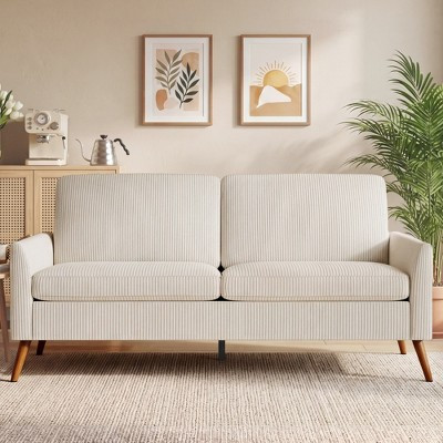 Dyonery 68" Loveseat Sofa,Beige Corduroy Small Couches for Living Room, Mid Century Modern Love Seat Sofa for Small Space,Tool-Free Setup | Target