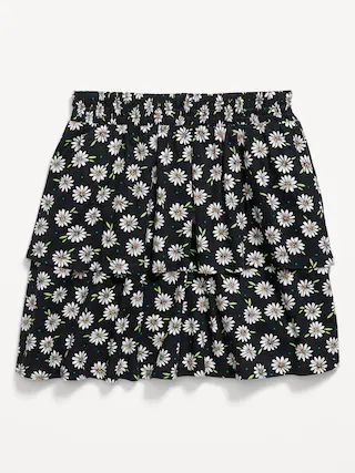 Printed Smocked Tiered Skirt for Girls | Old Navy (US)