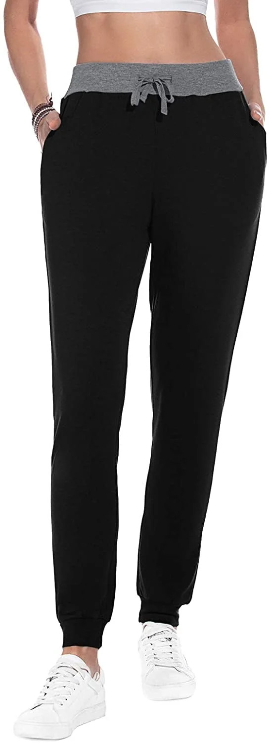 JuneFish Women Joggers Cozy Sweatpants Tapered Active Yoga Lounge Track Pants with Pockets | Walmart (US)