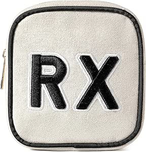 Personalized Small Canvas Medicine Cosmetic Bag, Cute Plaid Pattern Chenille Letter Patch RX Drug... | Amazon (US)