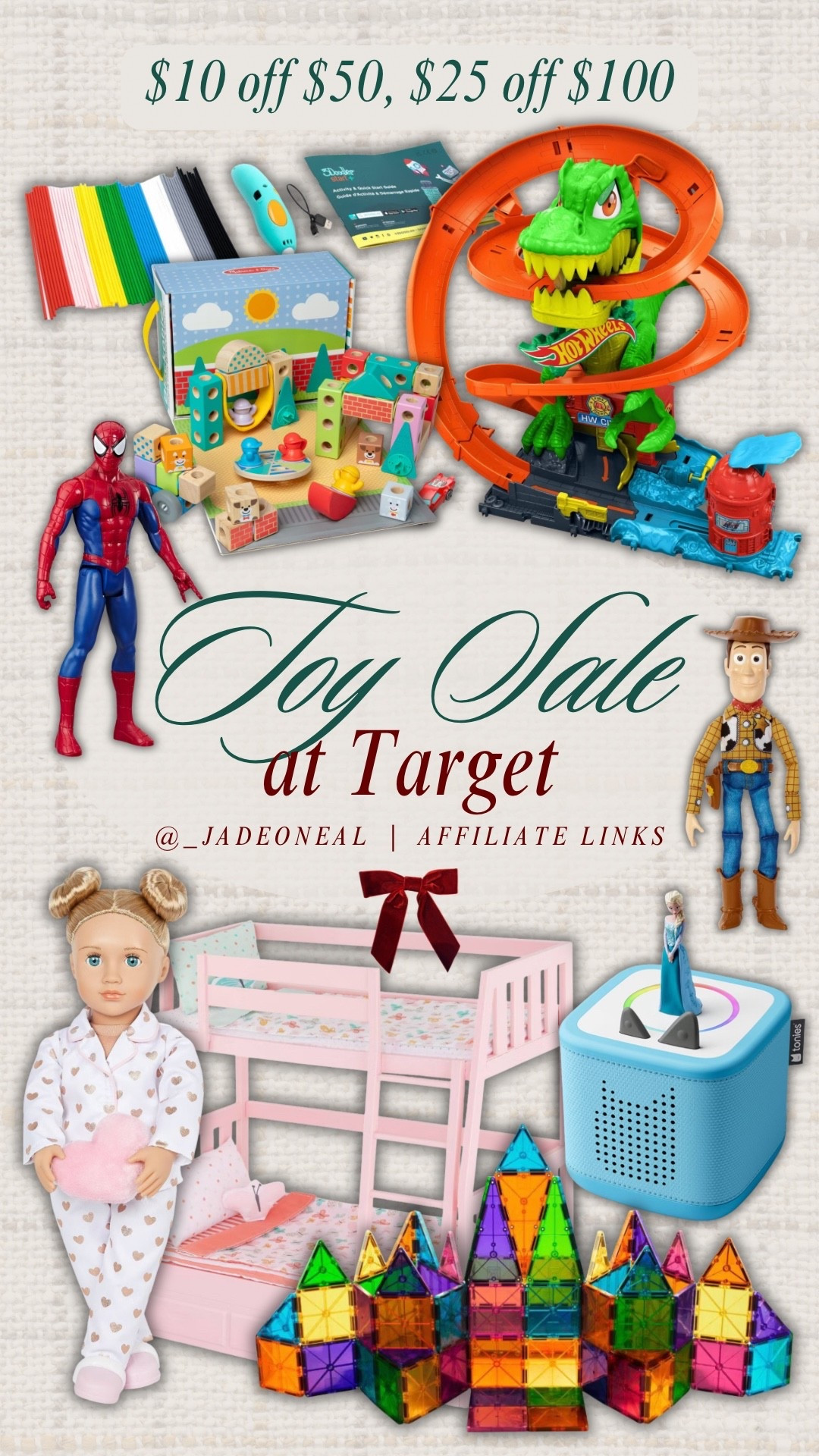 Target Toy Sale!! 🧸 $10 off $50 or $25 off $100!! 

Kids family Christmas gift ideas sale shopping best toys 

#LTKHoliday #LTKGiftGuide #LTKKids