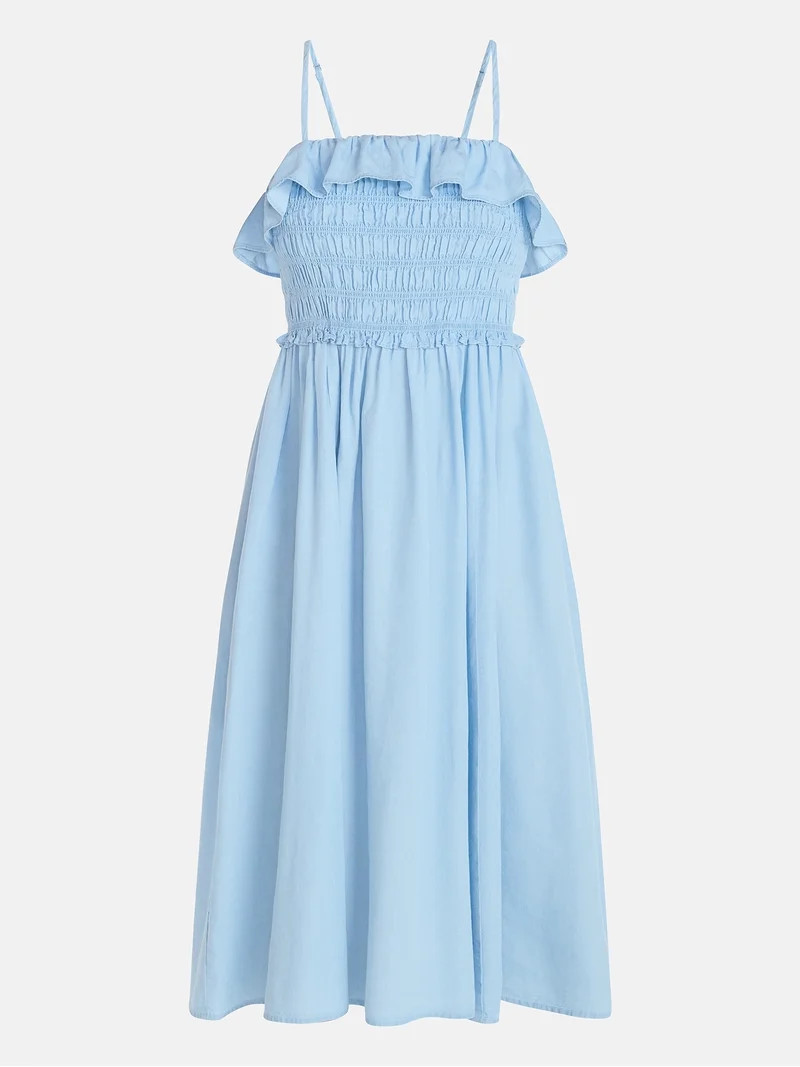 Time and Tru Women's Sleeveless Smocked Midi Dress, Sizes XS-XXXL - Walmart.com | Walmart (US)