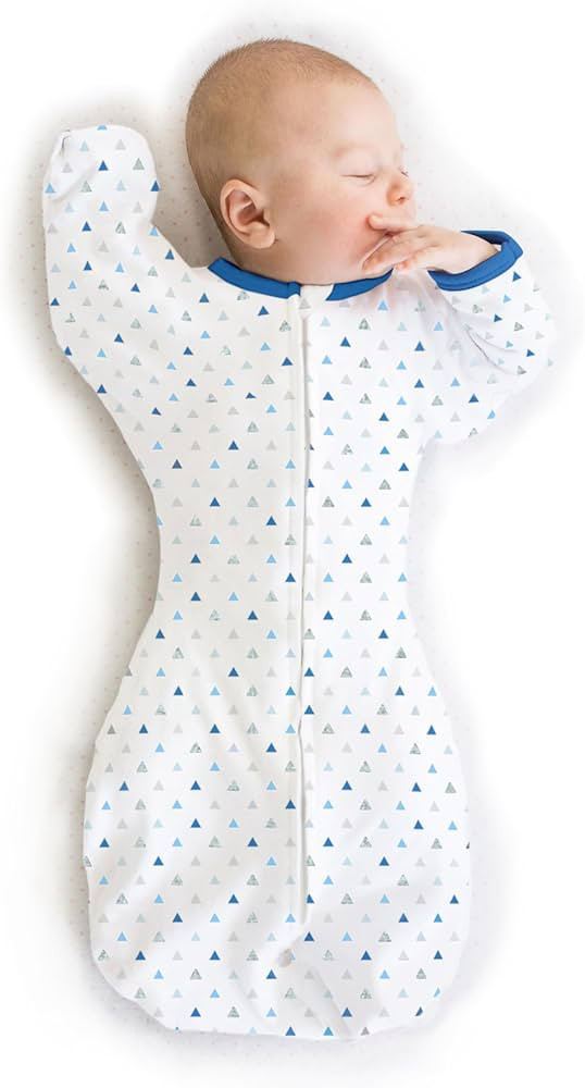 SwaddleDesigns Transitional Swaddle Sack with Arms Up Half-Length Sleeves and Mitten Cuffs, Mediu... | Amazon (US)