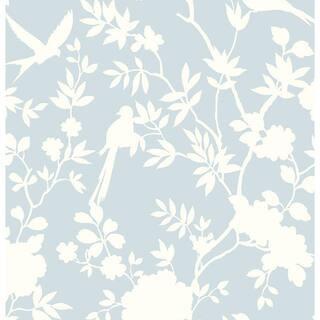 Mono Hampton Blue Toile Vinyl Peel & Stick Wallpaper Roll (Covers 40.5 Sq. Ft.) | The Home Depot