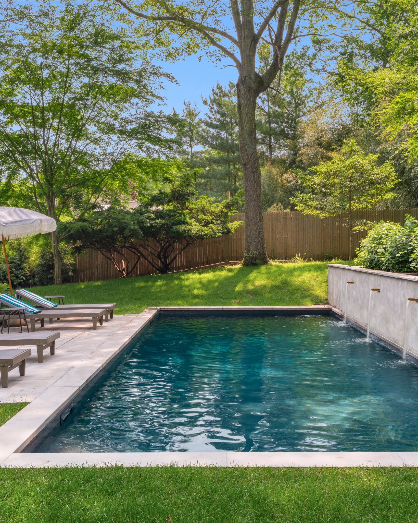 These outdoor finds are both beautiful & durable — so I keep using them in house after house. Love that the chaises don’t have cushions but are still comfy for lounging. I do bring the couch cushions inside or replace those periodically (every year or two). Fire pit has a hidden side table for the propane tank which is genius! 

#LTKSwim