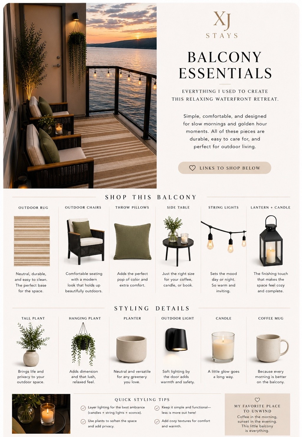 Your balcony doesn’t need a huge budget to feel like your favorite getaway. These are the exact pieces I used (or would recommend) to create a cozy, luxury-inspired outdoor space that’s perfect for morning coffee, sunset views, or unwinding after a long day.

#LTKHome #LTKSeasonal #LTKU