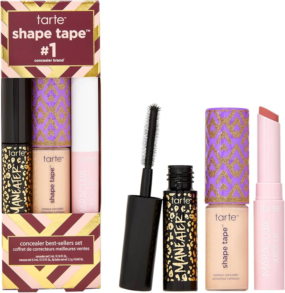 tarte shape tape best-sellers set – Shape Tape Concealer, Hydrating Lip Gloss Balm & Mascara fo... | Amazon (US)