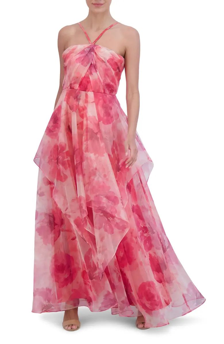 Floral A-Line Chiffon Gown | Nordstrom