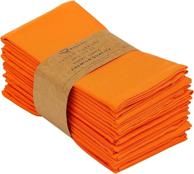 Ruvanti Kitchen Cloth Napkins 12 Pack 18 X 18 Inches Dinner Napkins Soft Comfortable Reusable Ora... | Amazon (US)
