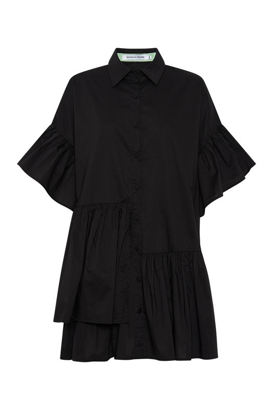 Genoa Mini Dress in Black | Bohemian Traders