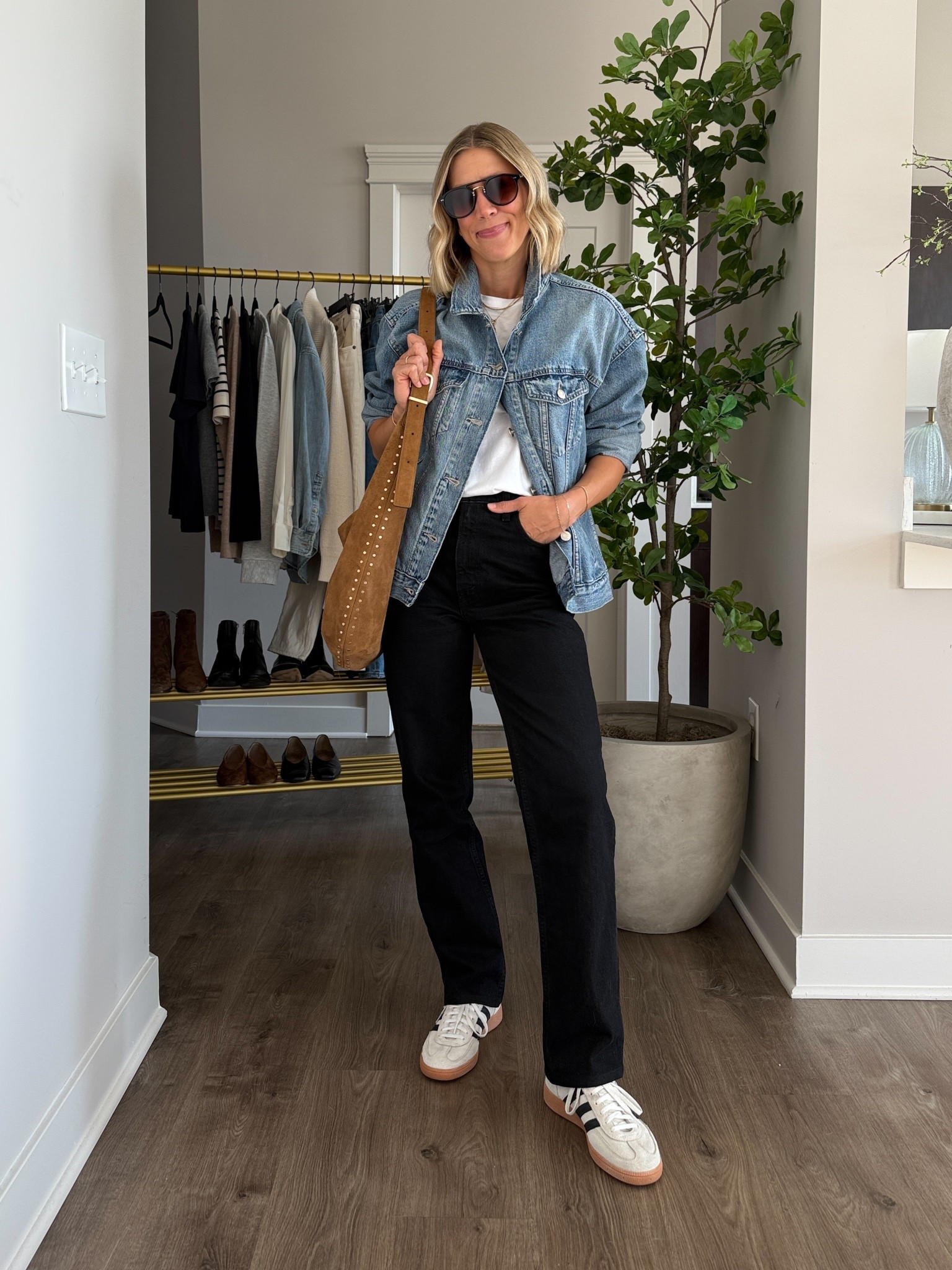 Wearing 26/regular jeans, small tee, medium denim jacket, sneakers tts

#LTKOver40 #LTKFindsUnder100 #LTKStyleTip