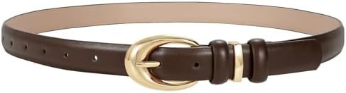 TRIWORKS Women Leather Belt for Jeans Pants Fashion Ladies Skinny Faux Leather Dress belt with Go... | Amazon (US)