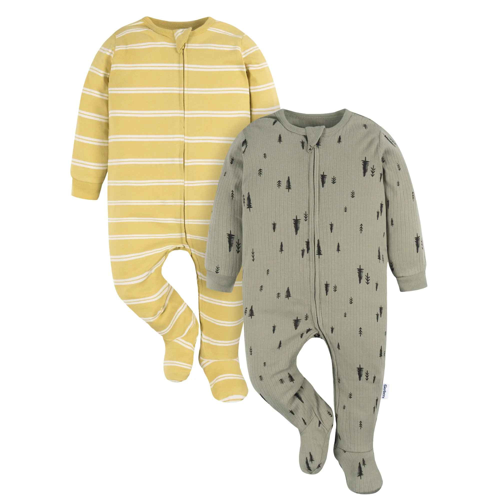 Gerber Baby Boy Sleep ´N Play Footed Cotton Pajamas, 2-Pack, Sizes Newborn - 3/6 Months | Walmart (US)