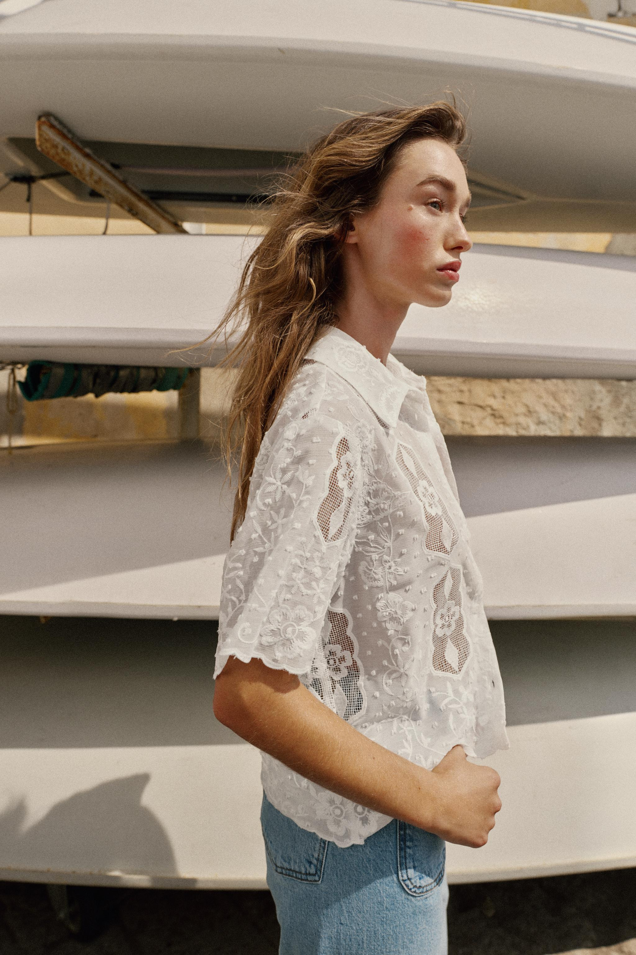 EMBROIDERED SHORT SLEEVE SHIRT | Zara US