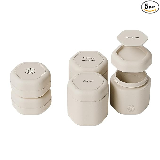 Cadence Travel Containers - Core Skincare Set - Magnetic Containers with Lids,2 Small (0.56oz) & ... | Amazon (US)
