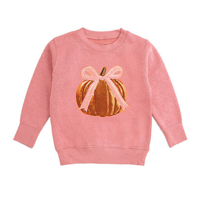 Coquette Pumpkin Sequin Patch Sweatshirt | Sweet Wink