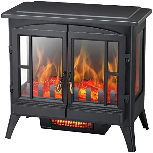 Kismile 3D Infrared Electric Fireplace Stove, Freestanding Fireplace Heater With Realistic Flame ... | Amazon (US)