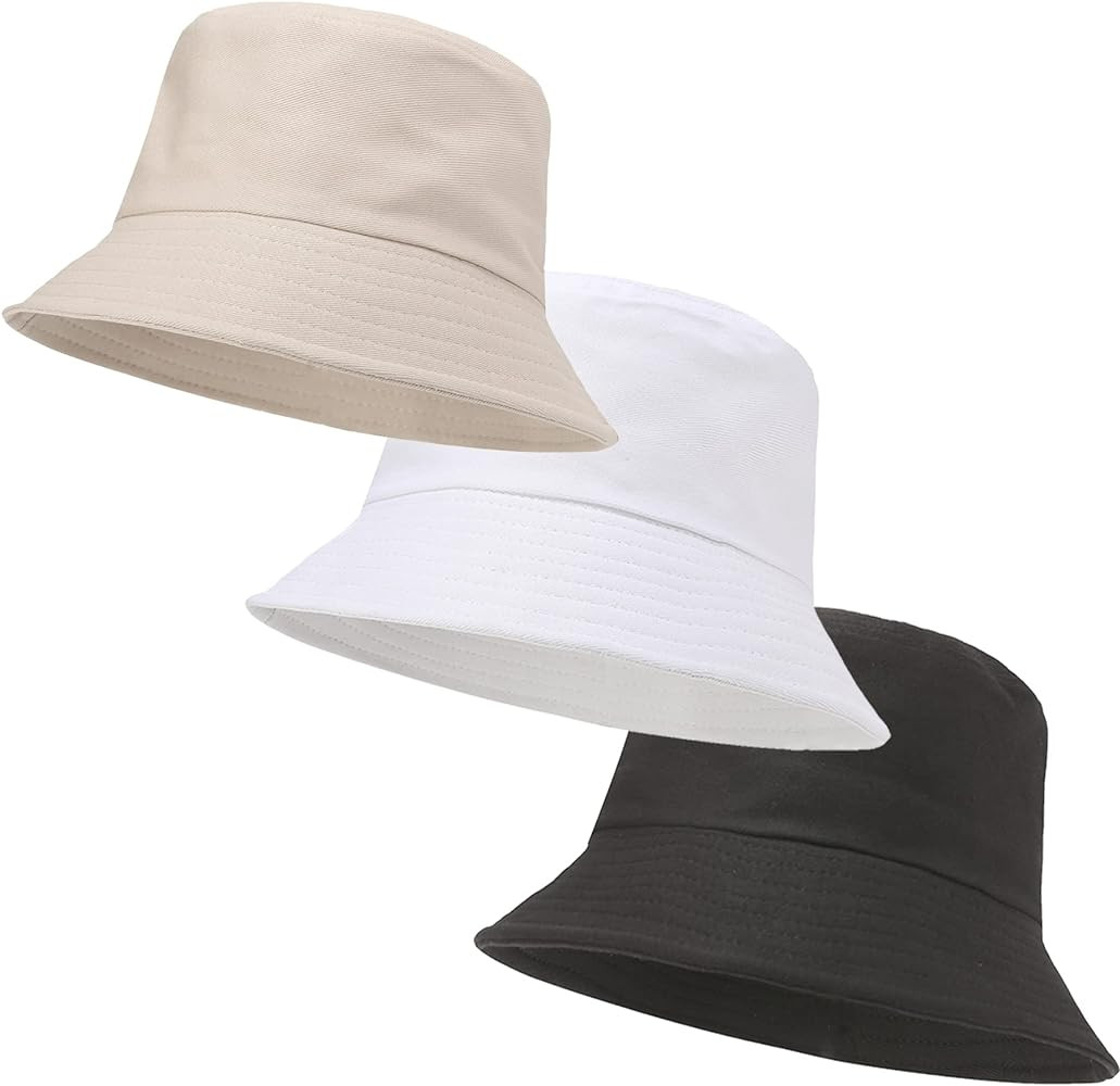 3 Packs Unisex Athletic Bucket Hat Solid Colors Sun Hat with UV Protection for Outdoor Sports Pac... | Amazon (US)