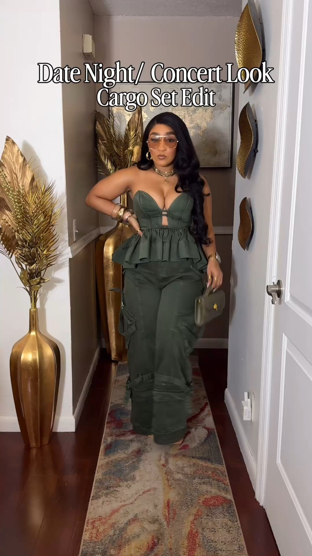 This Cargo Pant set is too good! Perfect for girl’s night/ date night or even concert vibes! 
Top: Medium (zip closure in the back)
Pants: Large ( runs slightly small. I’m normally a medium)

#LTKootd #LTKgrwm #LTKSeasonal