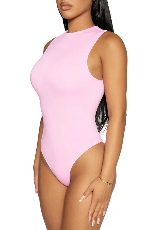 Naked Wardrobe The NW Sleeveless Bodysuit in Pink Frosting at Nordstrom, Size Large | Nordstrom
