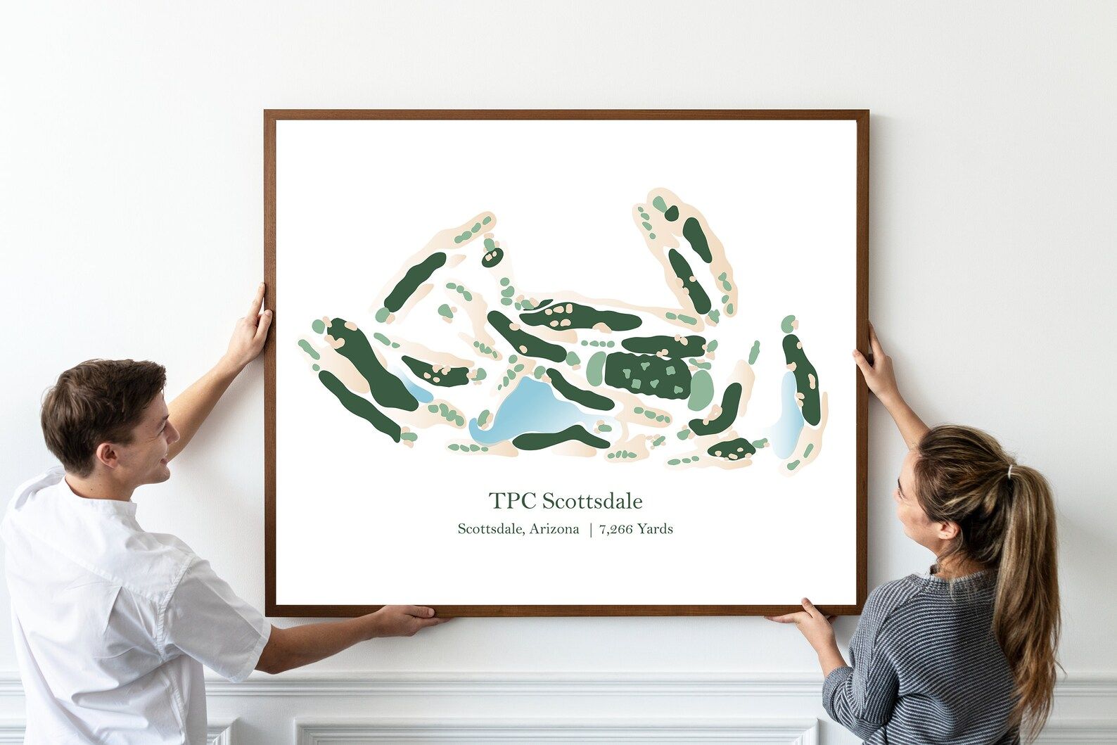 Golf Wall Art Golfer Gift Gift For Him TPC Scottsdale Golf Club Golf Course Map Stadium Course Mi... | Etsy (US)