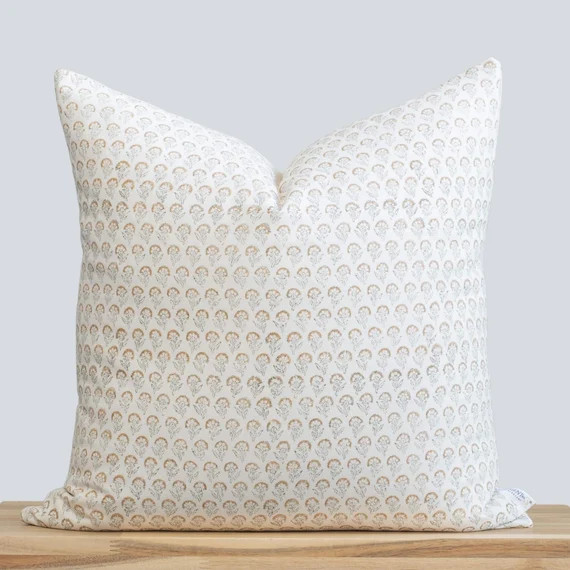 Mina Pillow Cover  Hand Block Printed | Etsy | Etsy (US)
