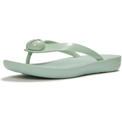 FitFlop, Womens, Iqushion Glossy-Button Flip-Flops, Mint Whisper, 8.5, Medium | Amazon (US)