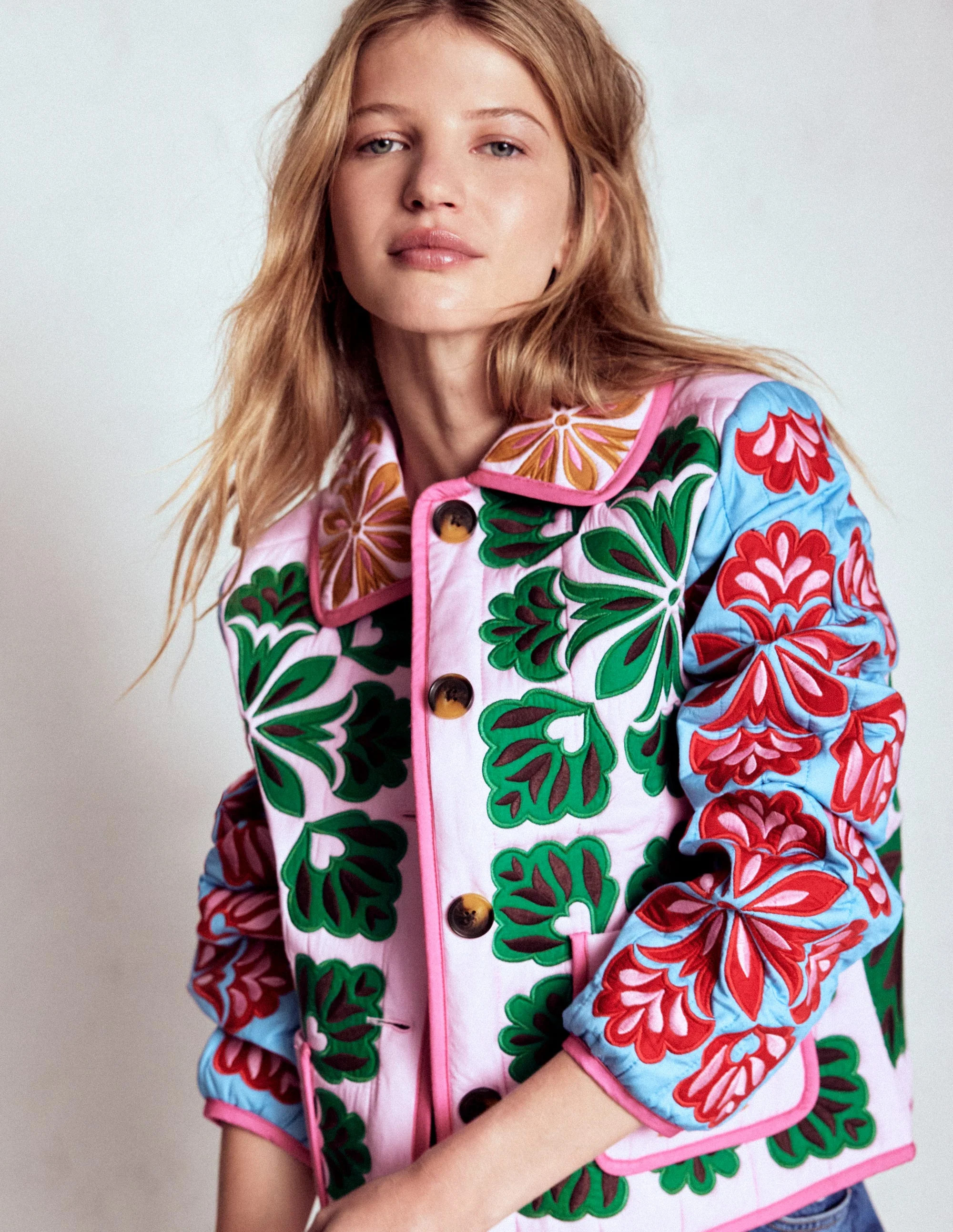 Fitzrovia Embroidered Jacket-Multi Applique | Boden (US)
