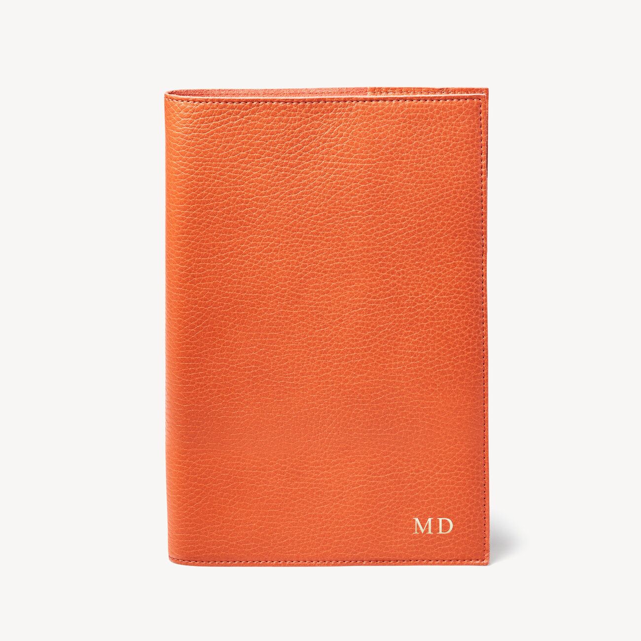 A5 Refillable Leather Journal in Marmalade Pebble | Aspinal of London