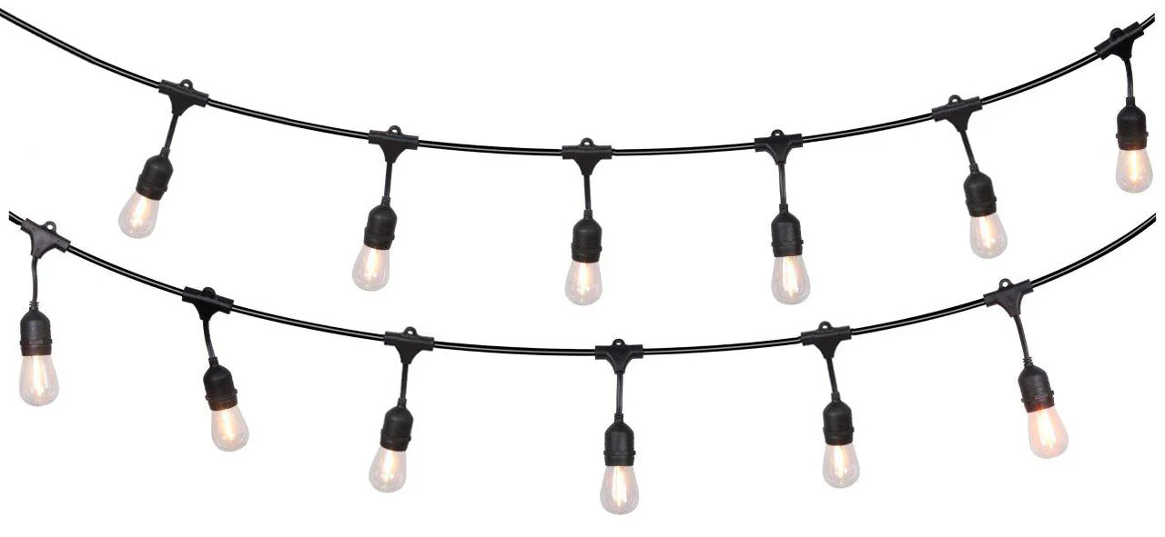Harbor Breeze 48-ft Plug-in Black Outdoor String Light with 18 White -Light LED Edison Bulbs | SL... | Lowe's