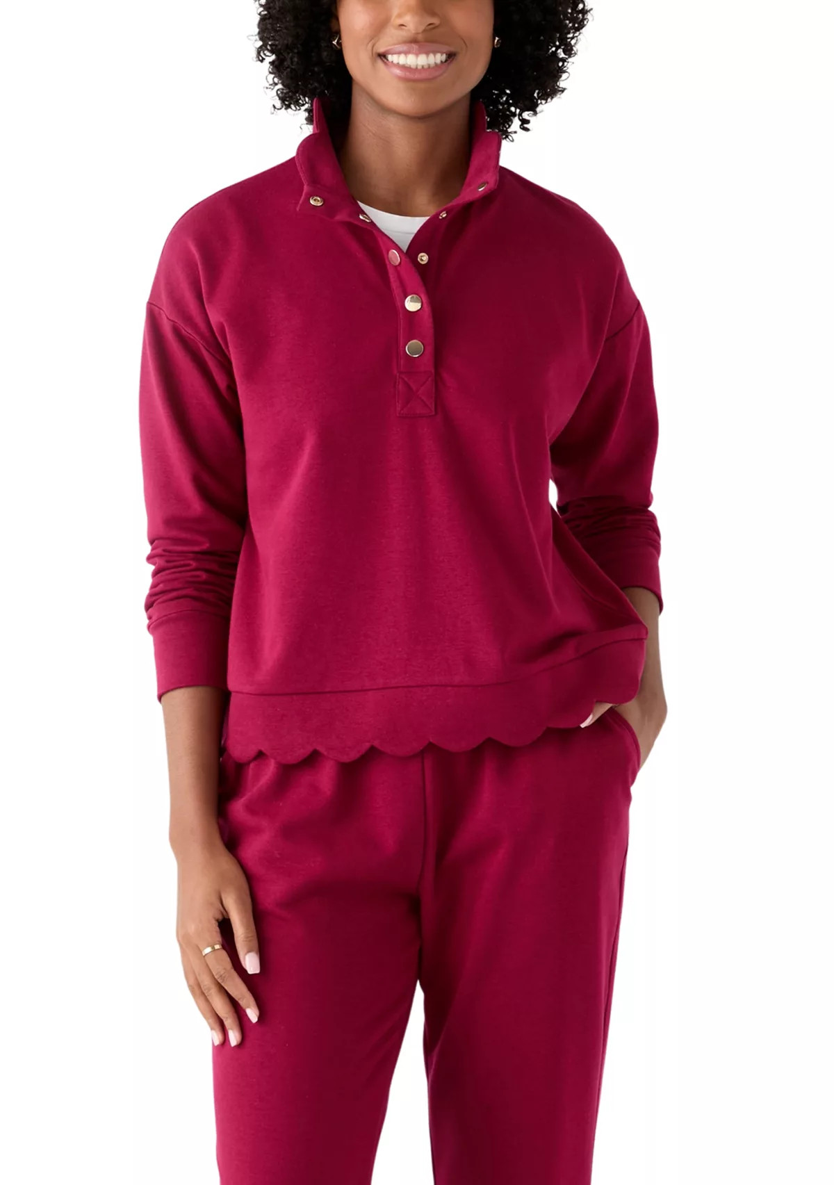 Women's Scalloped Hem Sweatshirt | Belk