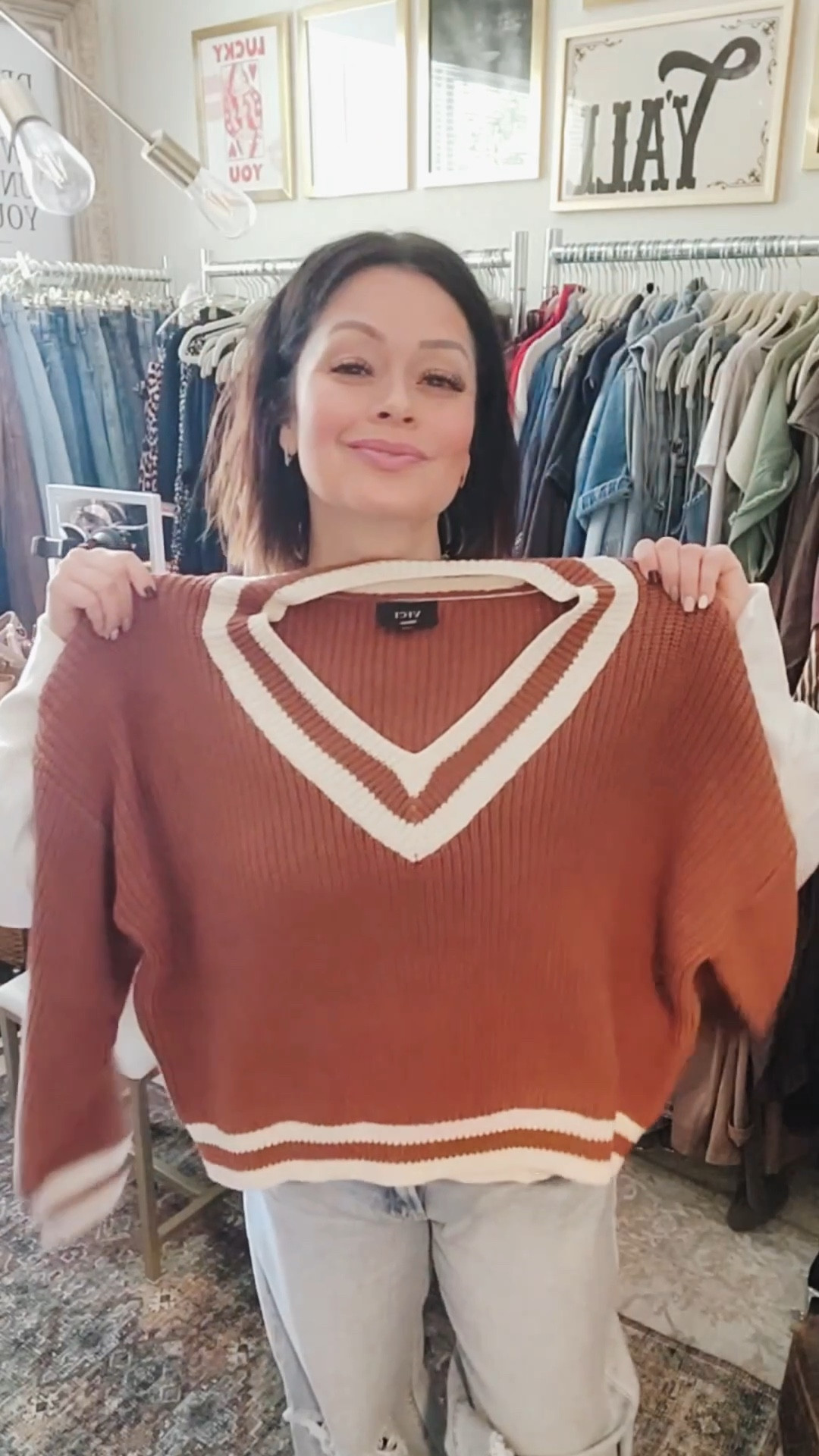 VICI’s drop! These sweaters are absolutely gorgeous! I’m wearing a size small in the Varisty & the striped v-neck. & a medium in the argyle. All are so beautiful & perfect for fall! 

Pants are size 27 & boots size 6 & are TTS

USE CODE: ALI30 good only for September 21 & September 22nd my code will then go back to ALI20
Fall sweaters
Fall outfits


#LTKSeasonal #LTKFallSale #LTKStyleTip