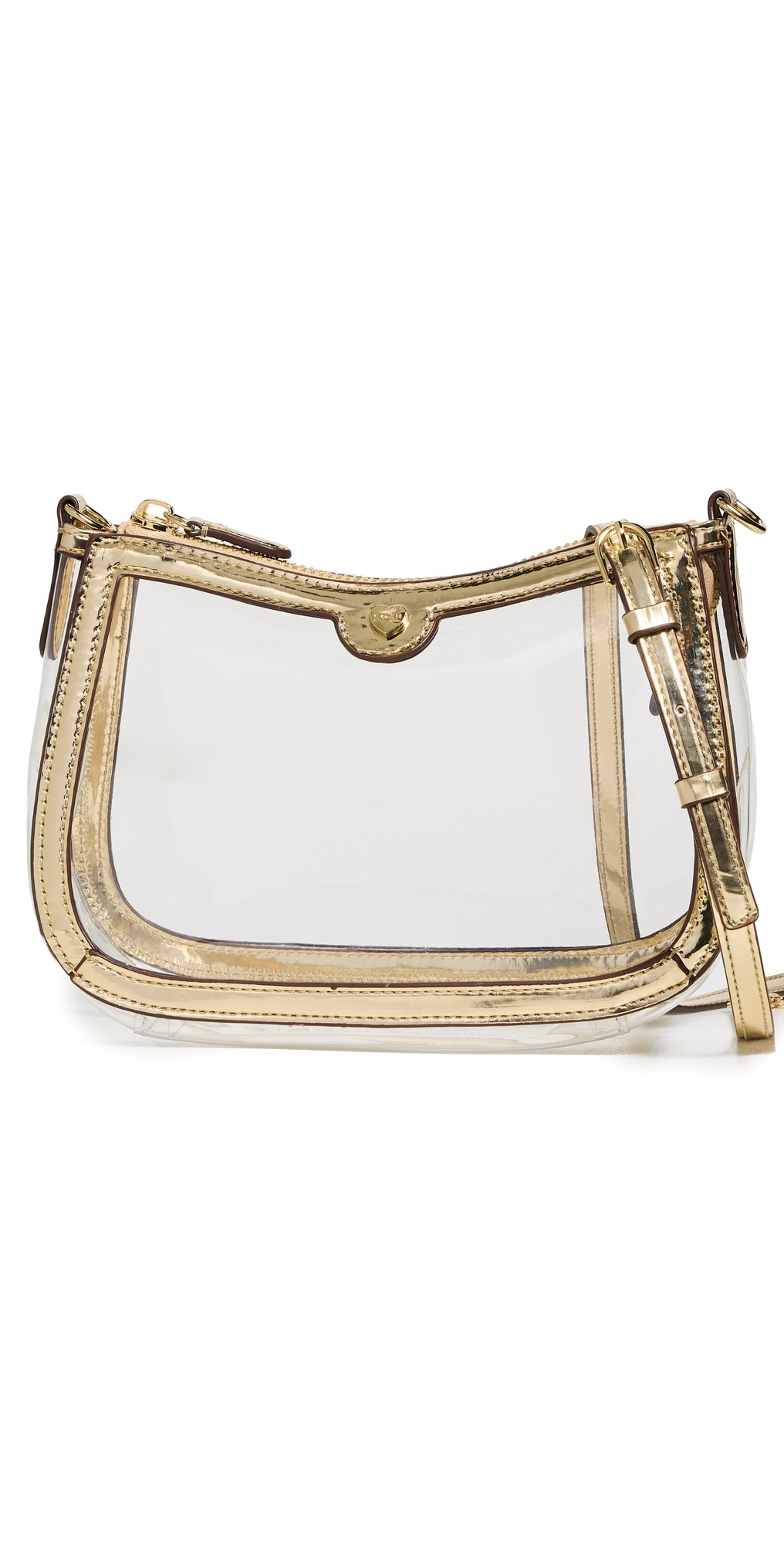 Stoney Clover Lane Clear Curved East West Crossbody Bag Clear/Gold One Size | Shopbop