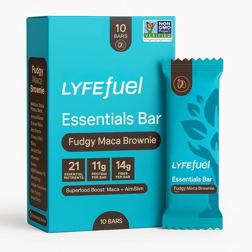 Meal Replacement Bar by LyfeFuel - Vegan Protein Bar Packed with Organic Superfoods, Fiber & 21 E... | Amazon (US)