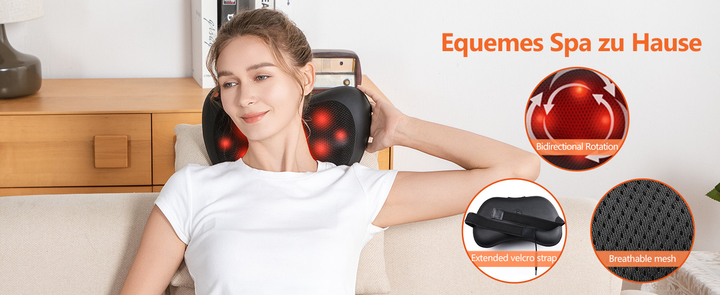 Shiatsu Massagegerät, Massagekissen für Nacken Schulter Rücken, Rückenmassagegerät mit rotie... | Amazon (DE)
