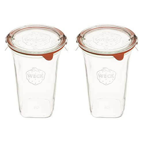 Weck Jars Large Quadro 769-26.9 fl. Oz | Jars Made of Transparent Glass | Eco-Friendly Canning Jar | Food Storage Containers with Airtight Lids | Made in Germany, Rust-Proof & BPA-Free (Pack of 2) | Amazon (US)