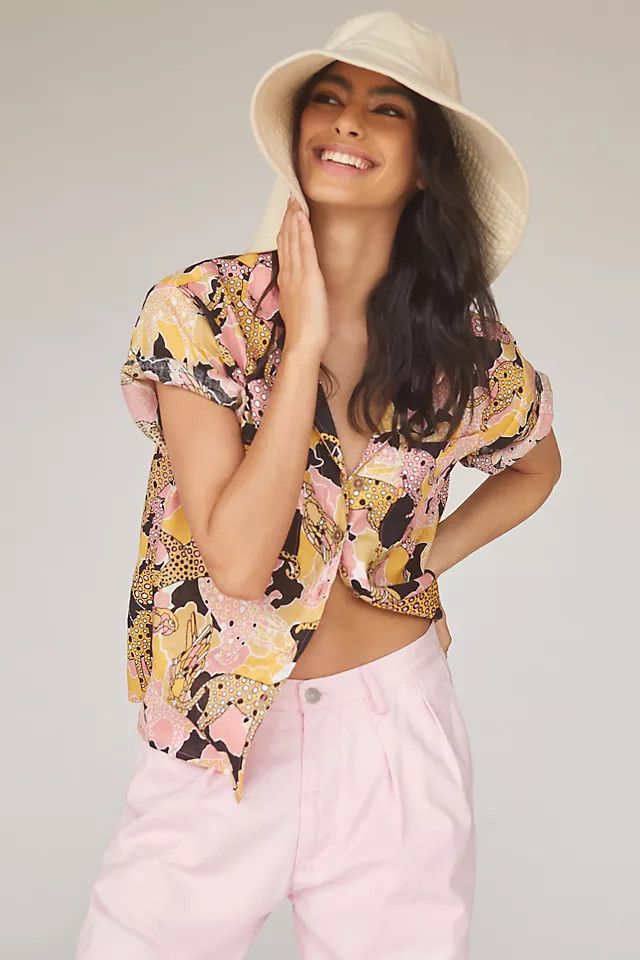 Maeve Printed Buttondown Surf Shirt | Anthropologie (US)