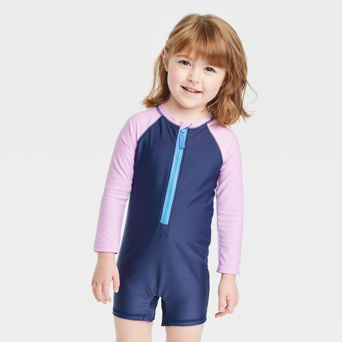 Toddler Girls' Colorblock One Piece Swimsuit - Cat & Jack™ Blue | Target