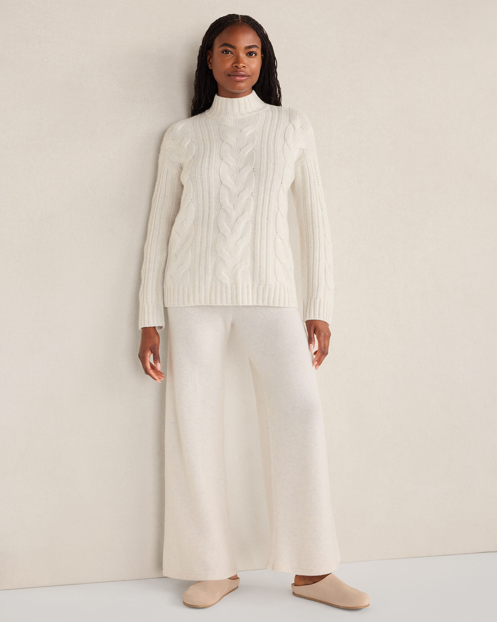 Cashmere Cable Mockneck Sweater | Haven Well Within