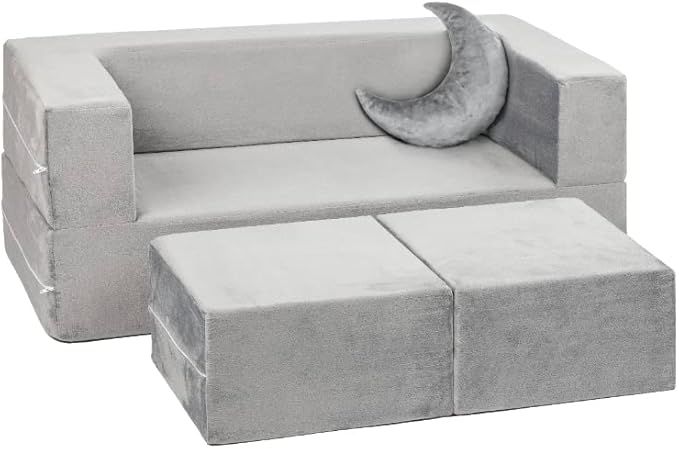 Milliard Kids Couch - Modular Kids Sofa for Toddler and Baby Playroom/Bedroom Furniture (Grey) wi... | Amazon (US)