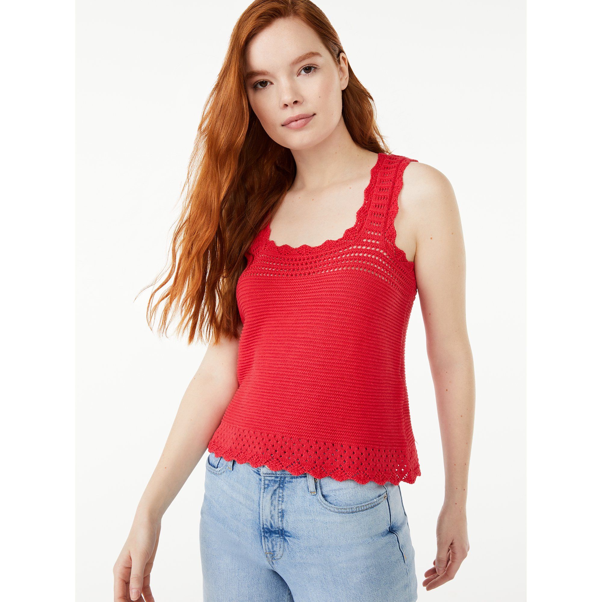 Free Assembly Women's Crochet Tank Top | Walmart (US)