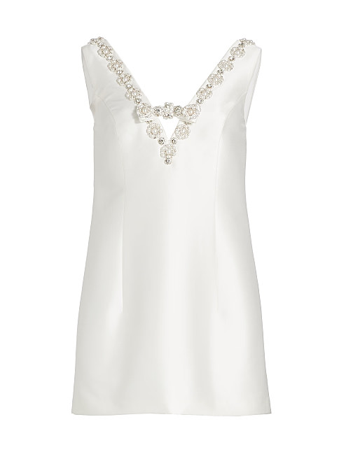 Sylvie Embellished Mikado Minidress | Saks Fifth Avenue