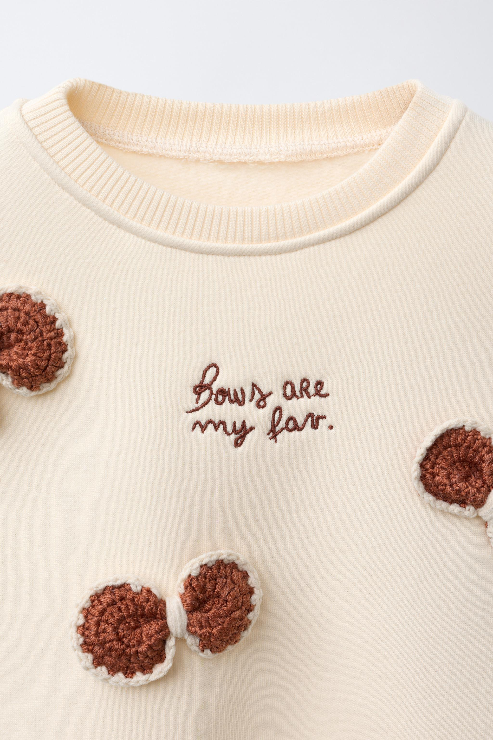 CROCHET APPLIQUÉ SWEATSHIRT | Zara US