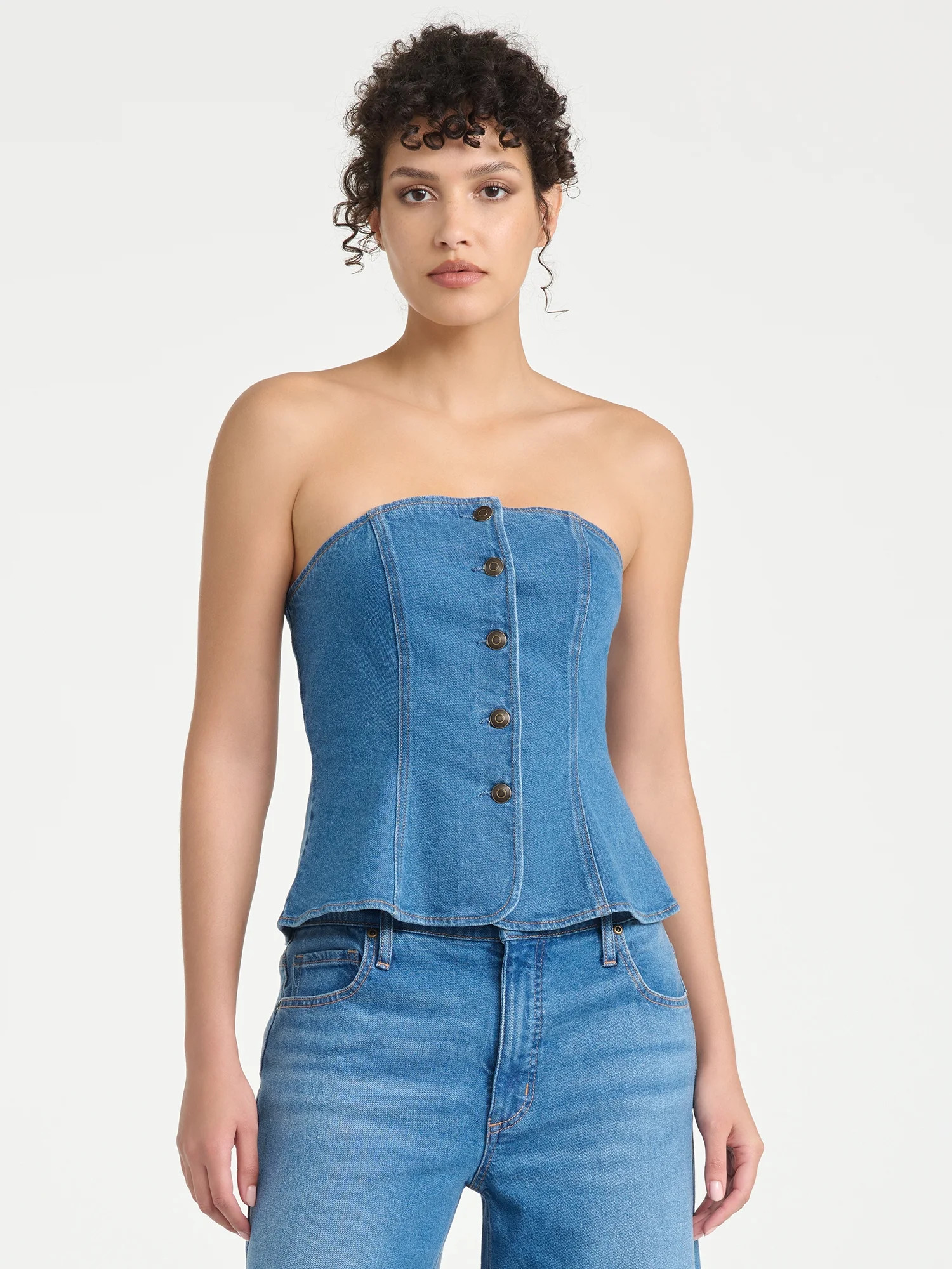 Sofia Vergara Women's Buttoned Tube Top, Sizes XS-4X | Walmart (US)