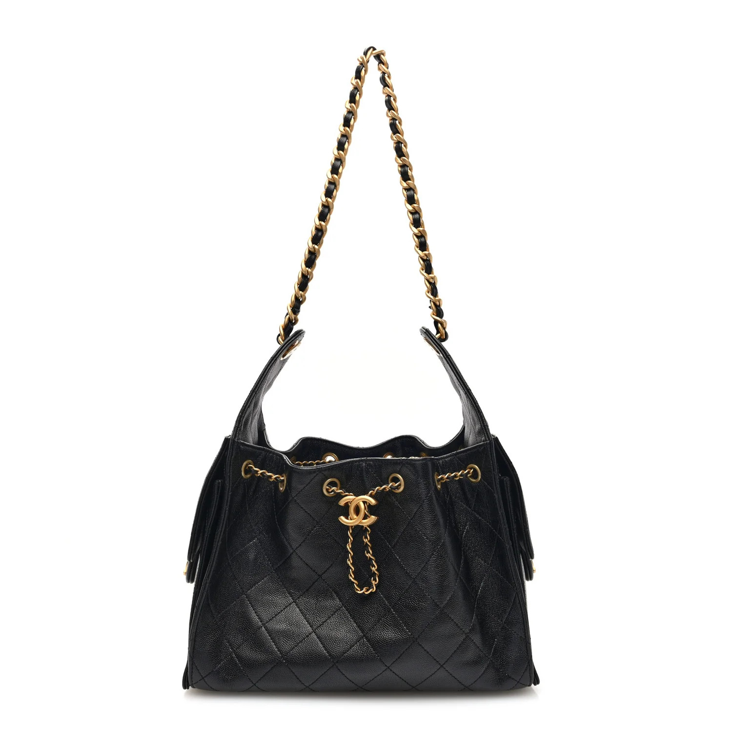 Caviar Quilted Small Chanel 25 Handbag Black | FASHIONPHILE (US)